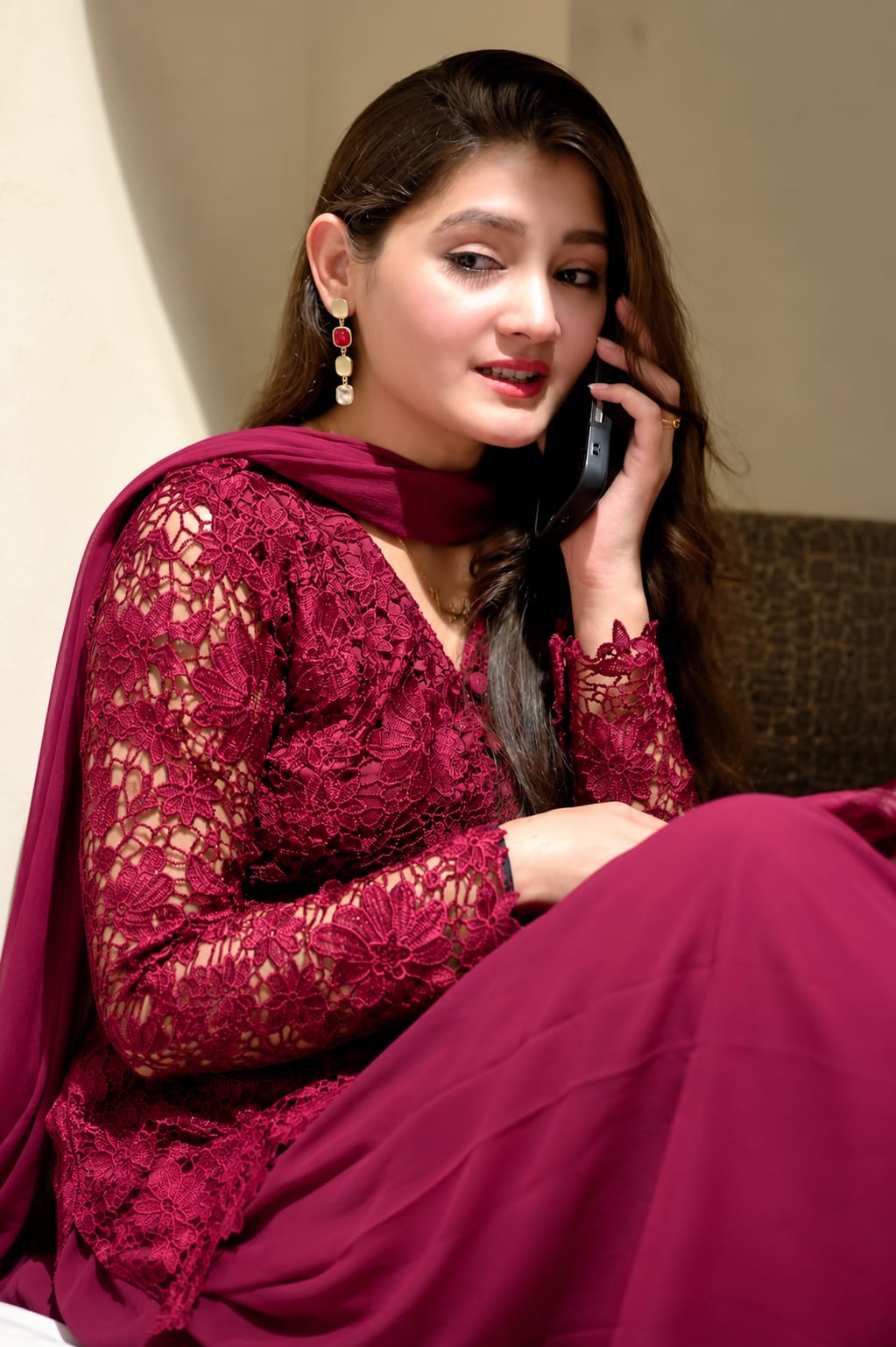 Mahroon Kurti Dress